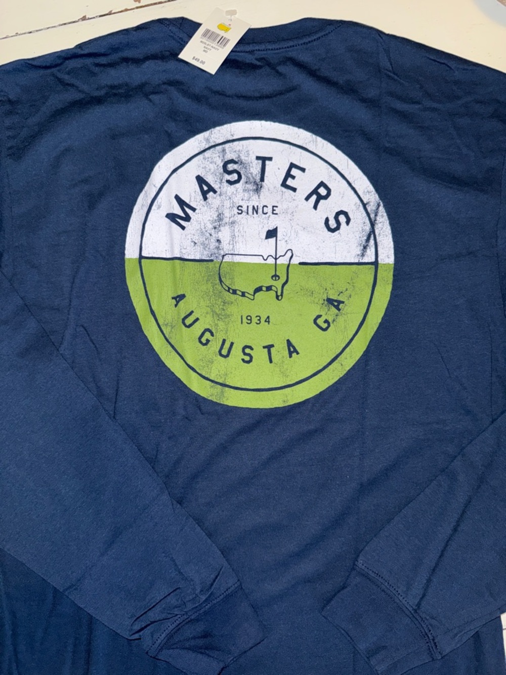 Masters 2026 super soft long sleeve Navy Tee with Small White Logo